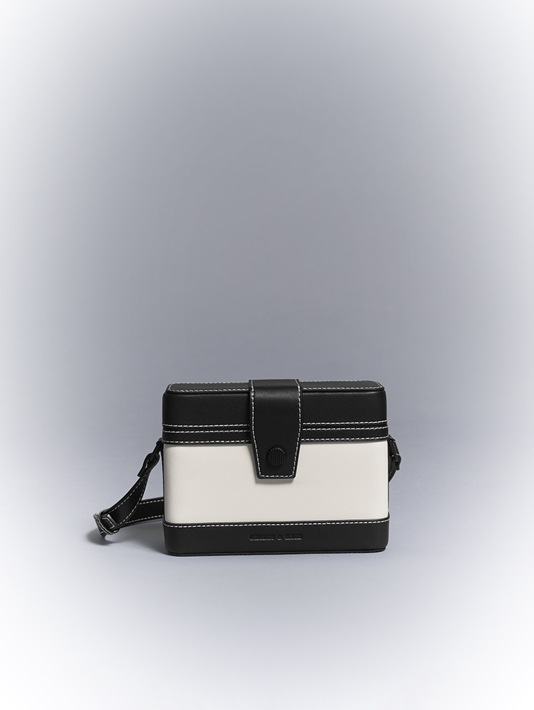 Women’s Bronte contrast-trim boxy crossbody bag in multi – CHARLES & KEITH