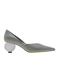 V-CUT SCULPTURAL HEEL LEATHER PUMPS