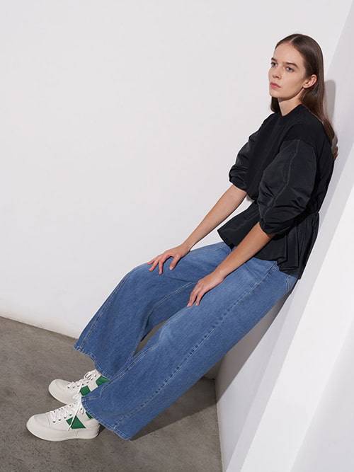 Two-Tone High-Top Sneakers