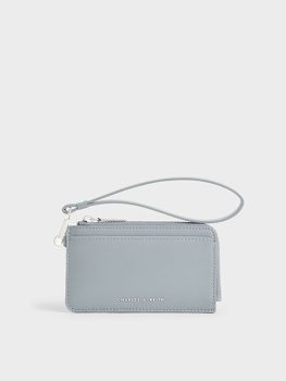 Zip-Around Wristlet Card Holder - Steel Blue