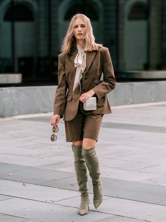Women’s textured thigh-high boots and boxy crossbody bag – CHARLES & KEITH