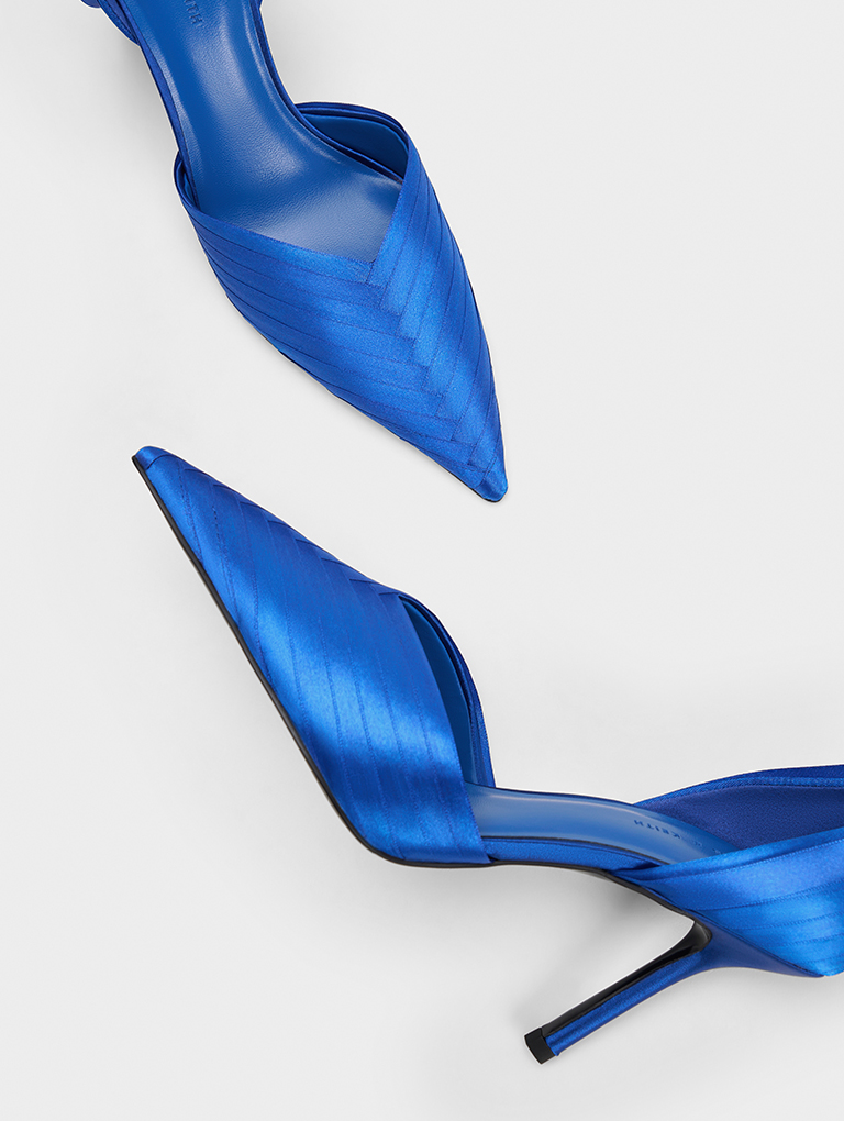 Women’s Celestine sculptural heel strappy sandals in blue - CHARLES & KEITH
