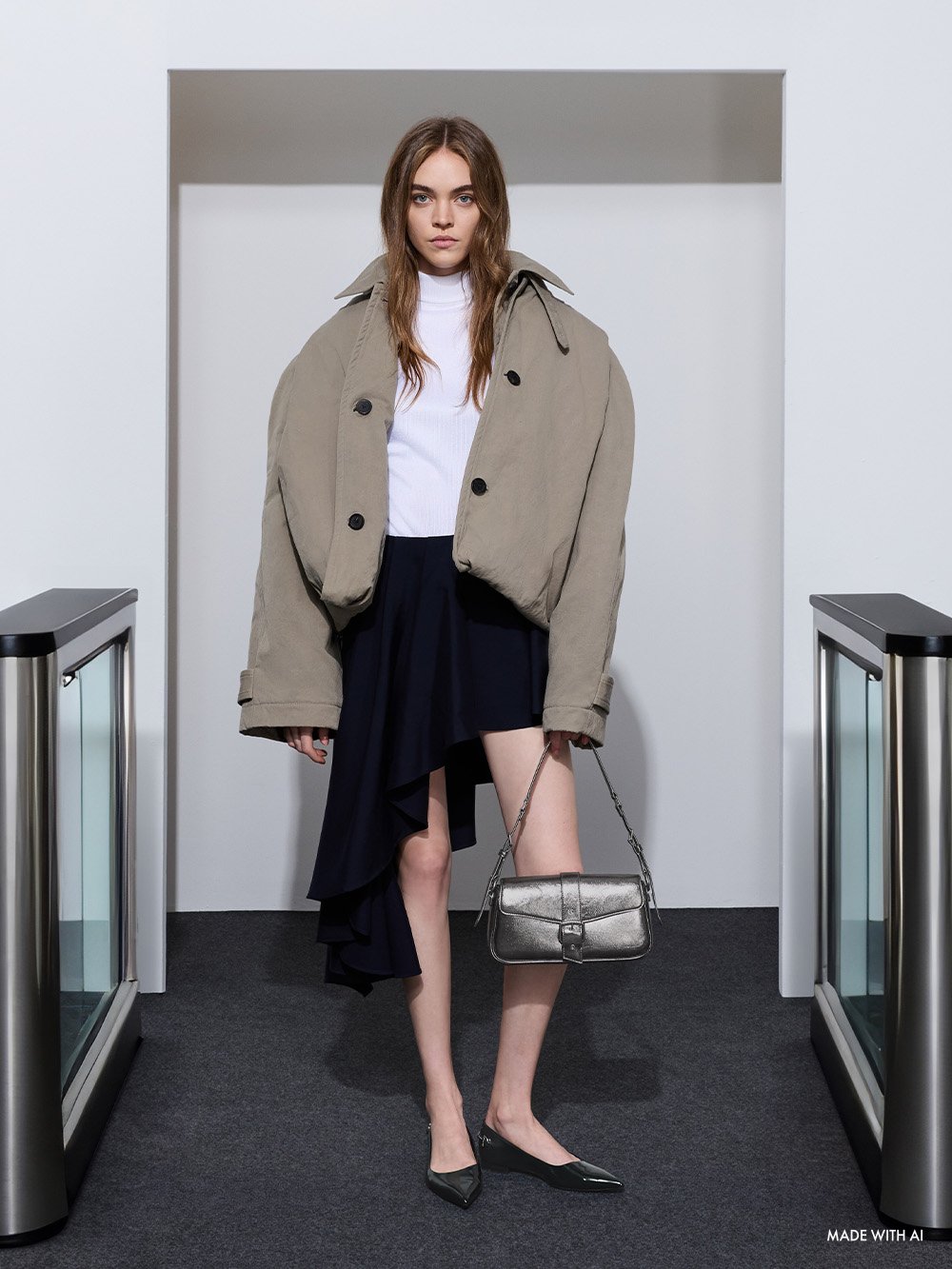 Women’s Blaise belted shoulder bag & Erinna metallic-accent pointed-toe flats - CHARLES & KEITH