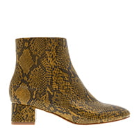 SNAKE PRINT BLOCK HEEL ANKLE BOOTS