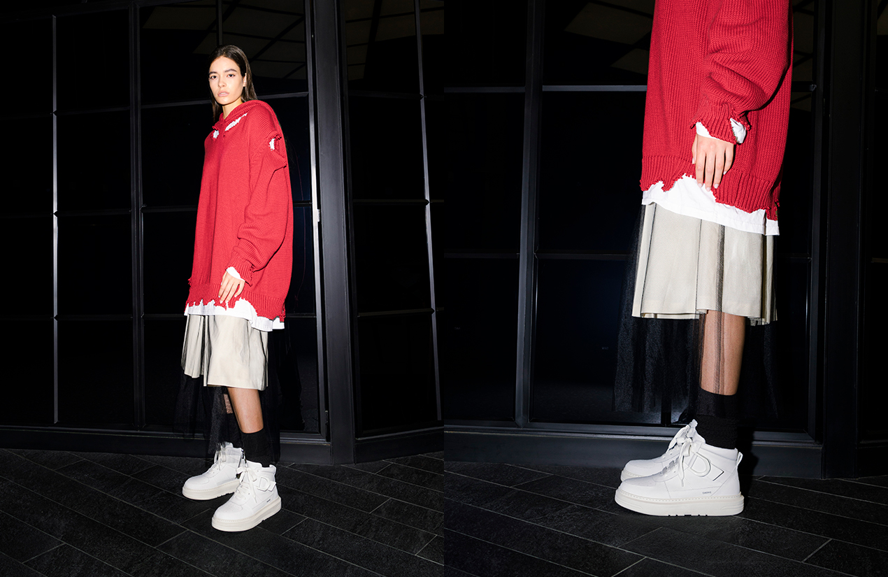 Women’s Gabine leather high-top sneakers - CHARLES & KEITH