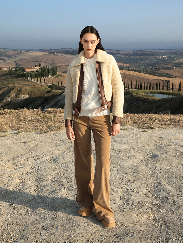 Women’s Molly textured flatform ankle boots - CHARLES & KEITH