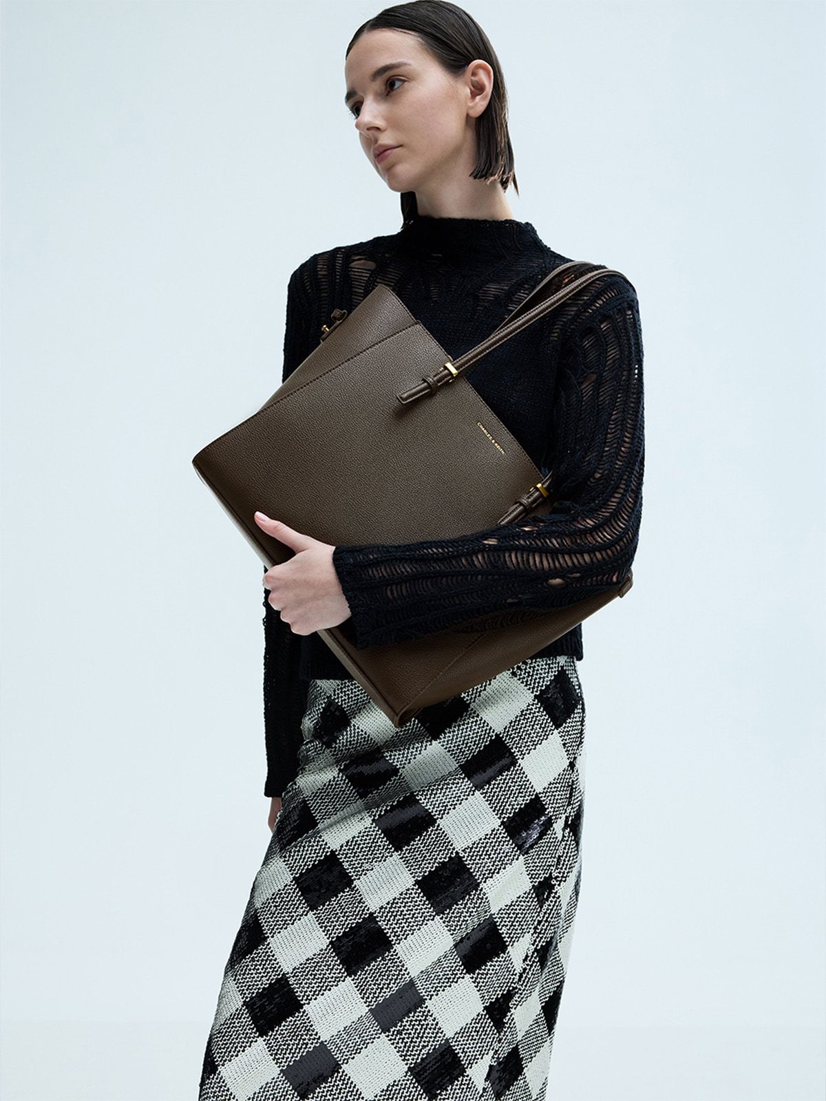 Dark moss Sansa Tote Bag -  CHARLES & KEITH