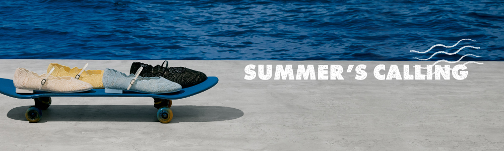 Crochet Floral Mary Jane Flats in Yellow, Blue, White and Black Textured - CHARLES & KEITH