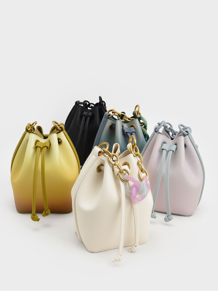 Women’s Marlowe chain handle drawstring bucket bag - CHARLES & KEITH