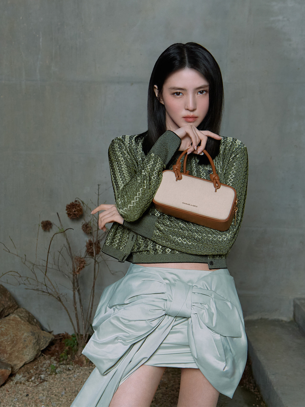 Women’s Sammie canvas knotted-handle elongated bag, as seen on Han So Hee – CHARLES & KEITH