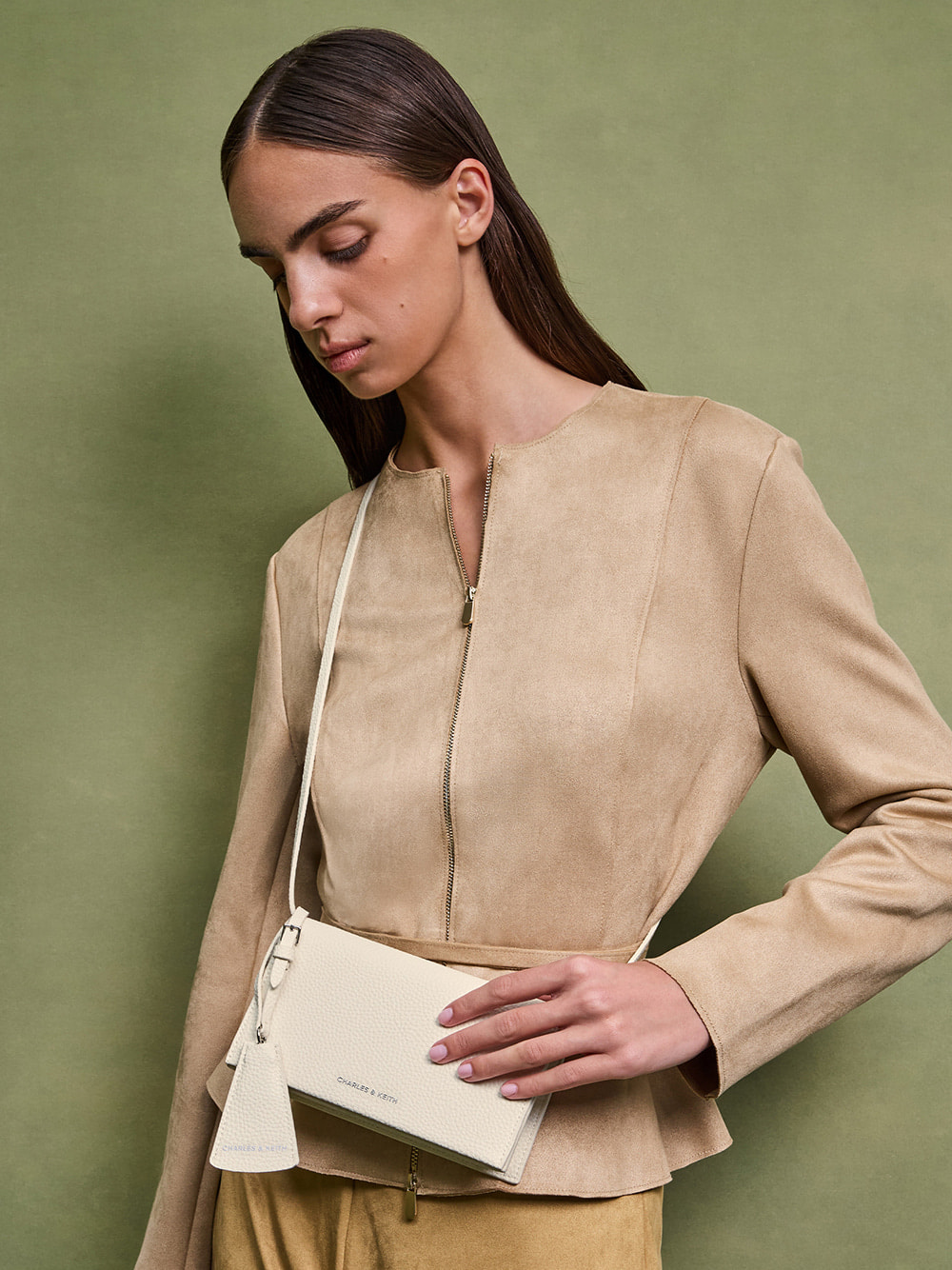 Beryl Long Wallet in cream - CHARLES & KEITH