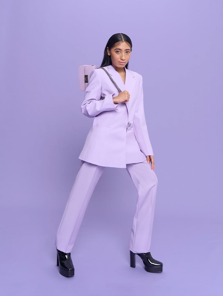 Alia Chain-Strap Crossbody Bag in purple - CHARLES & KEITH