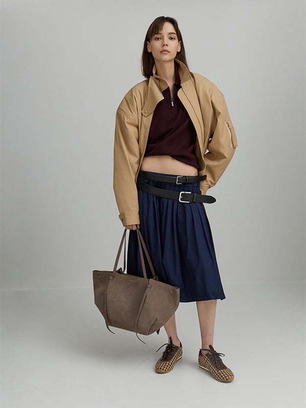 XL Calla Tote Bag - Stone Grey - CHARLES & KEITH