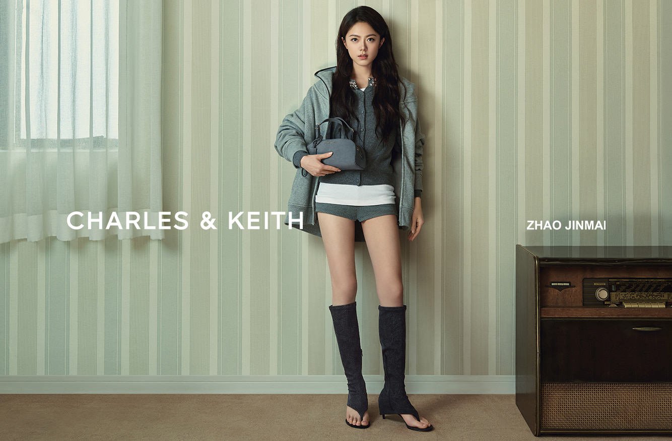 Women’s Aether denim thong boots and Vega faux suede bowling bag - CHARLES & KEITH