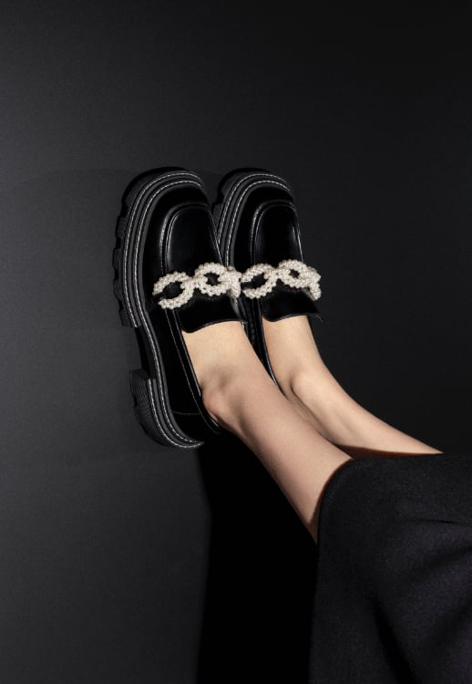 Perline Beaded Platform Loafers - CHARLES & KEITH