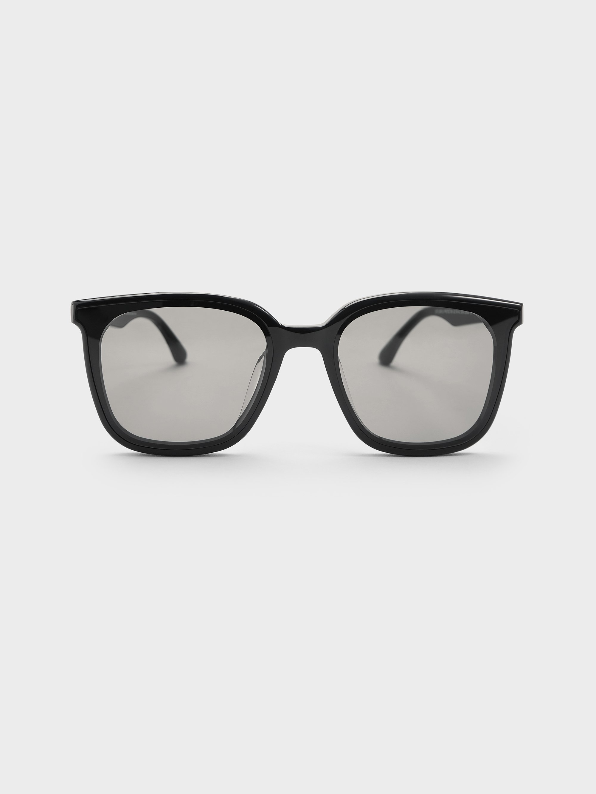 Charles & Keith - Maude Recycled Acetate Square Sunglasses In Black