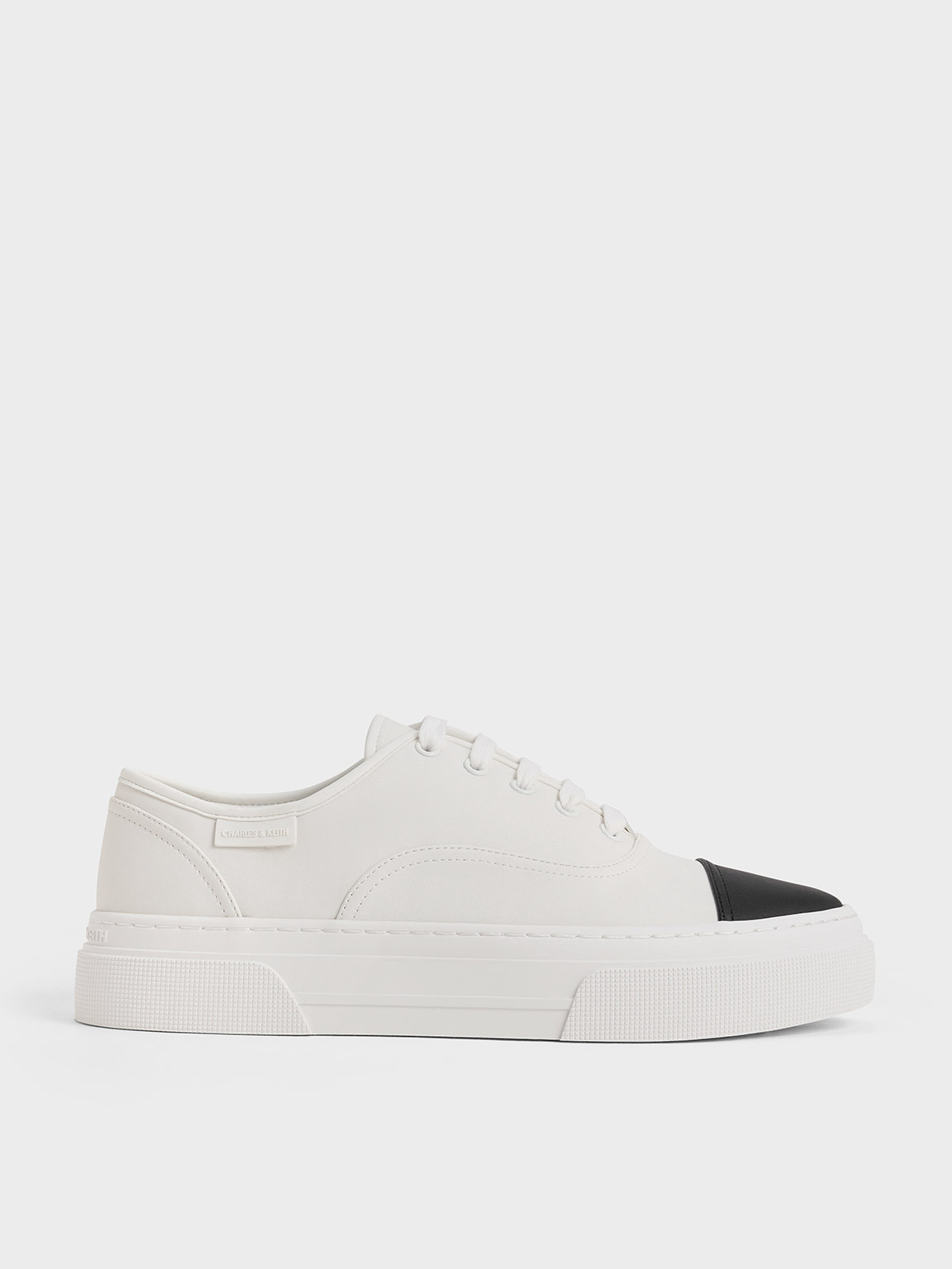 Shop Charles & Keith - Joshi Two-tone Sneakers In White