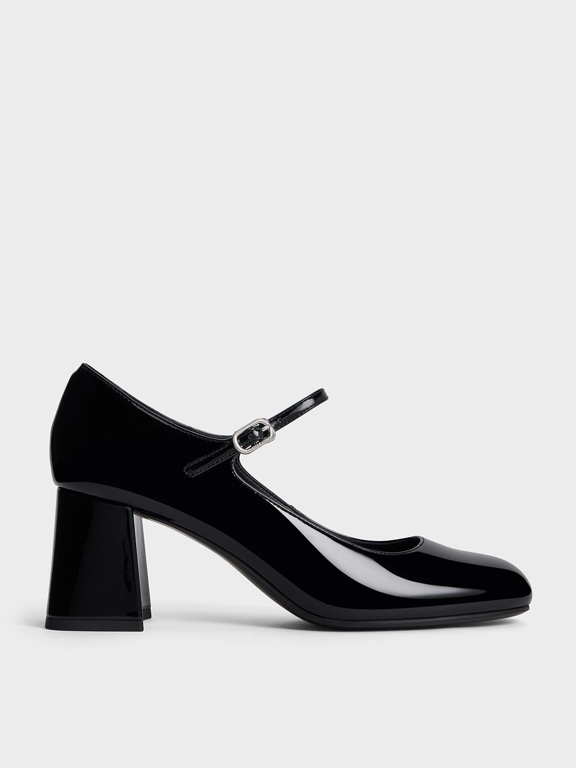 Charles & Keith - Patent Block-Heel Mary Jane Pumps