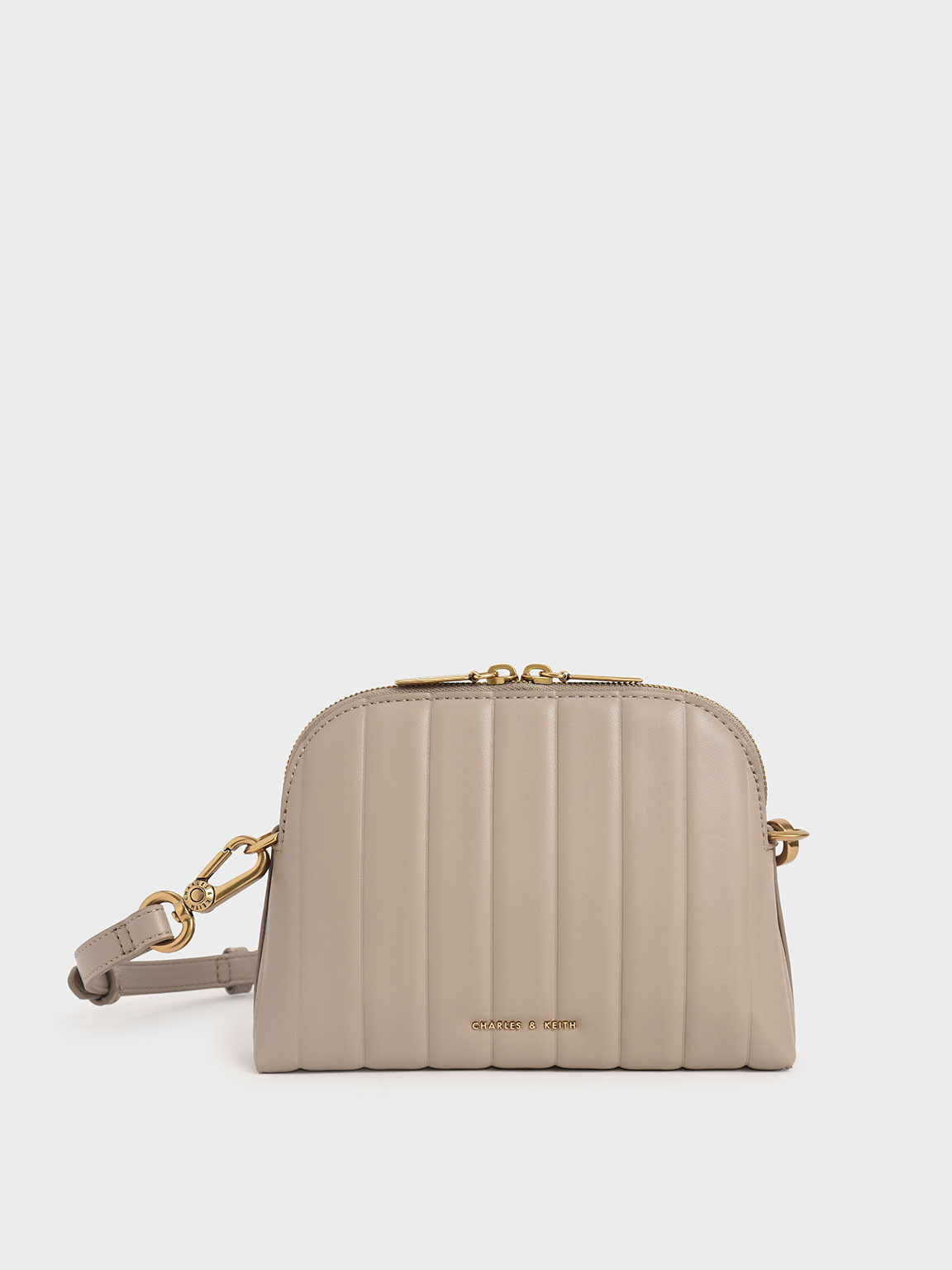 

Chain Handle Panelled Crossbody Bag, Taupe