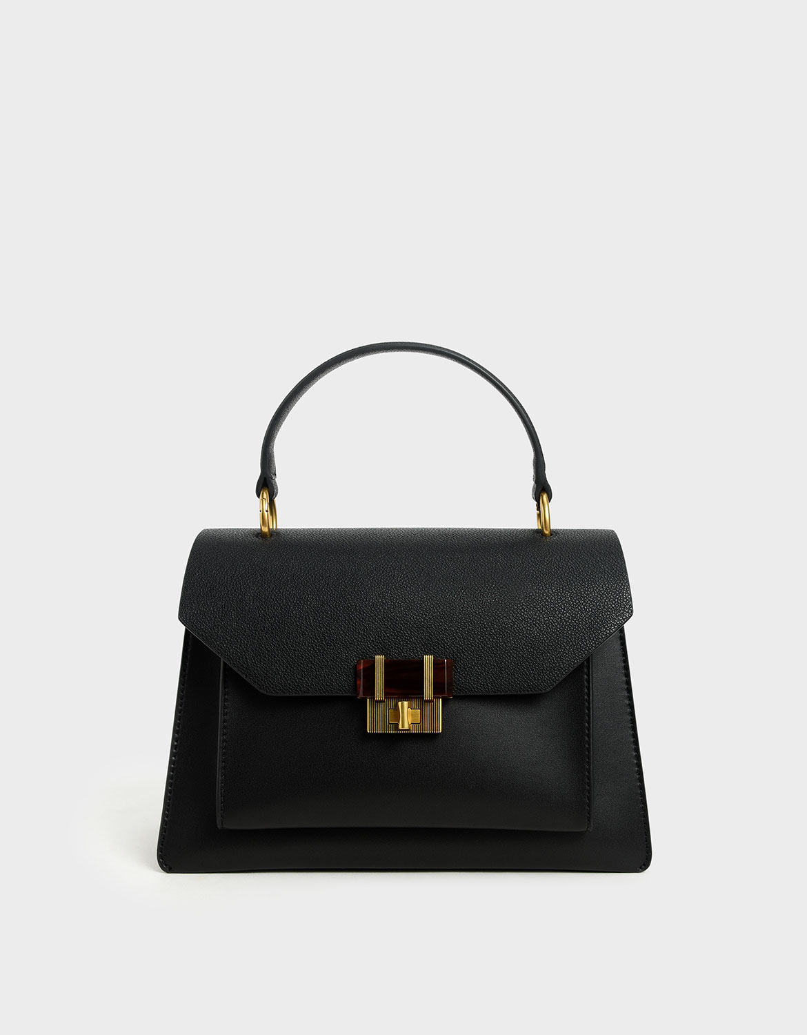 

Stone-Embellished Geometric Bag, Black