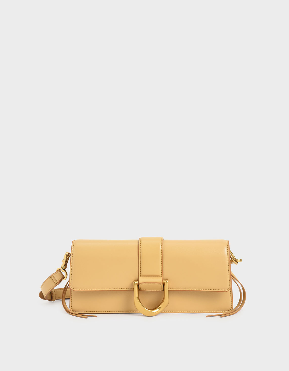 

Metallic Buckle Shoulder Bag, Yellow