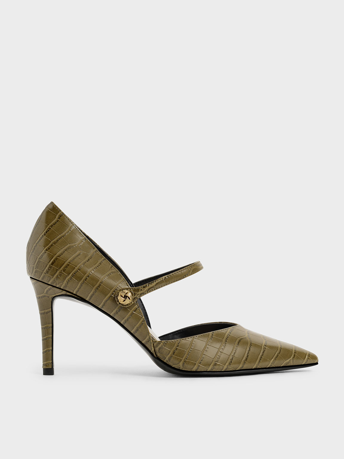 

Croc-Effect D'Orsay Stiletto Pumps