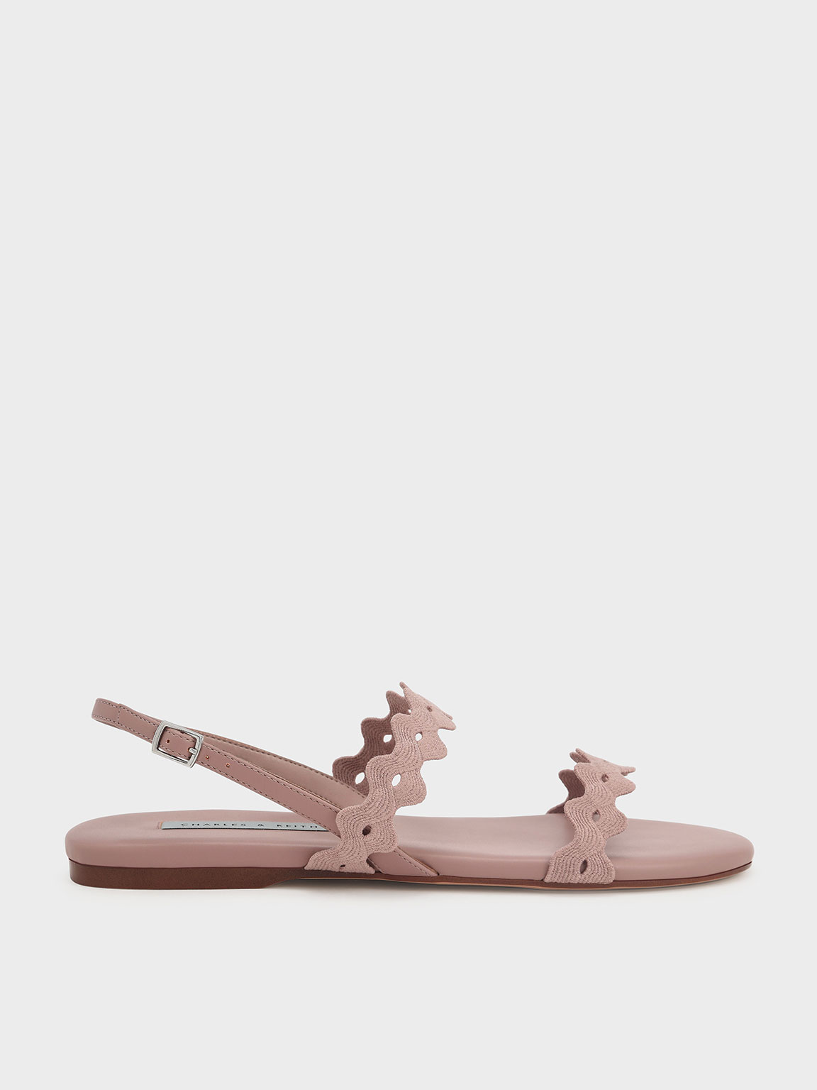 

Knitted Scallop Strap Slingback Flats