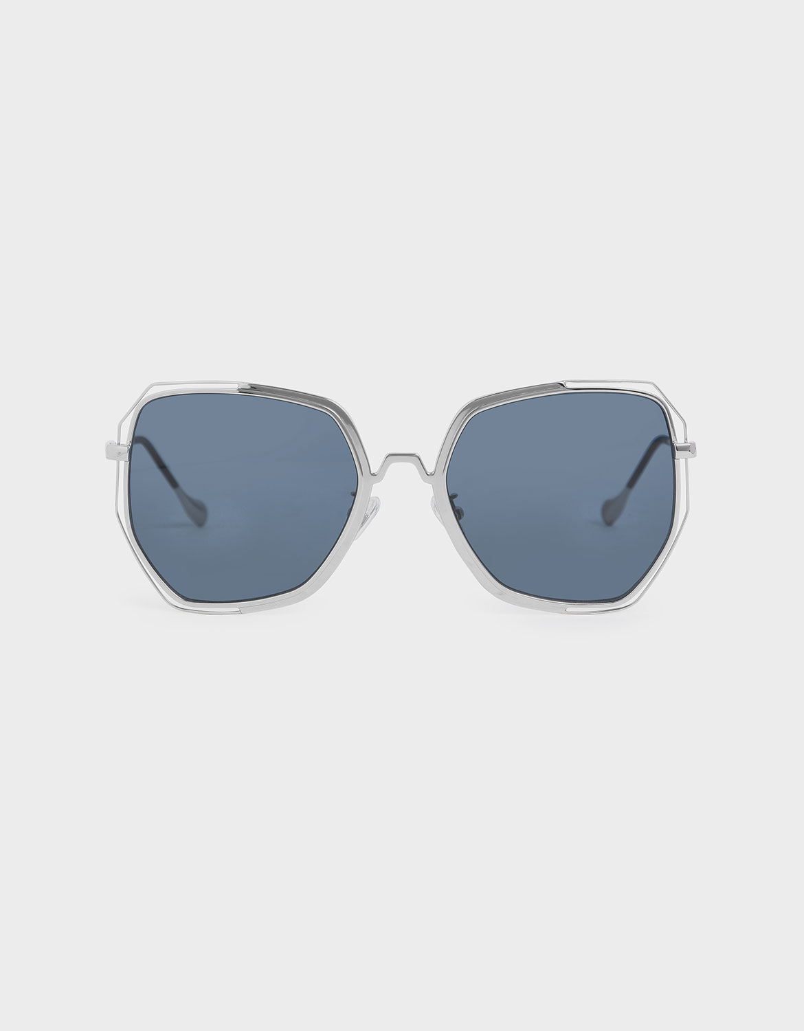 

Two-Tone Butterfly Sunglasses, Dark blue