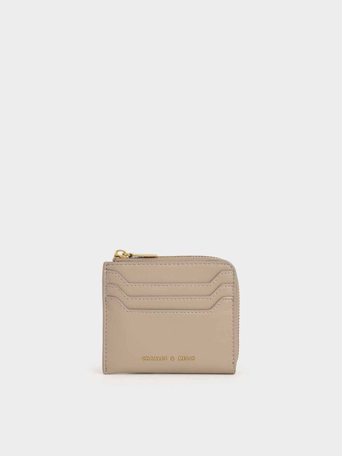 

Zip Around Card Holder, Taupe