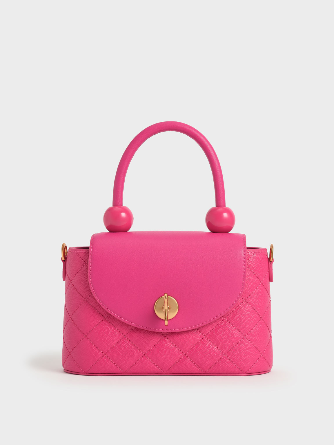 

Top Handle Circle Bag, Fuchsia