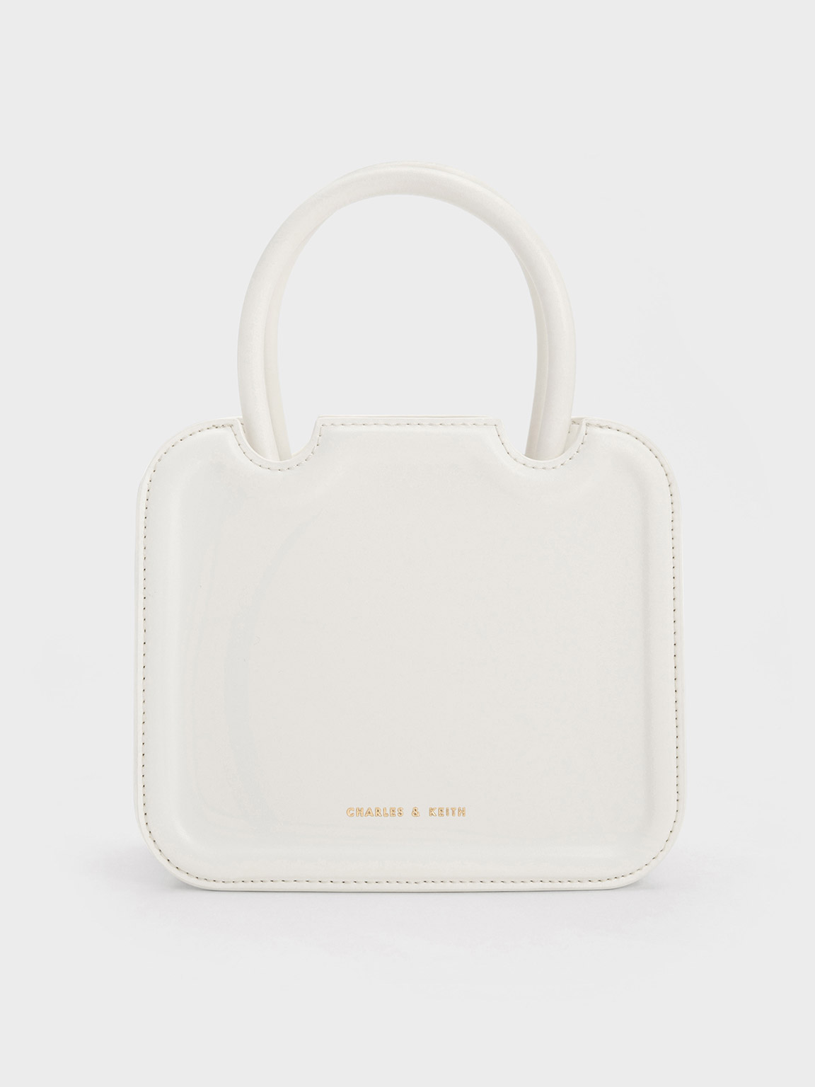Charles & Keith Perline Sculptural Tote Bag In White