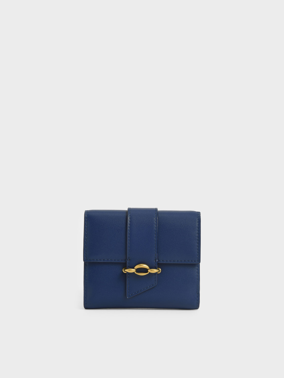 

Belt Buckle Strap Short Wallet, Navy