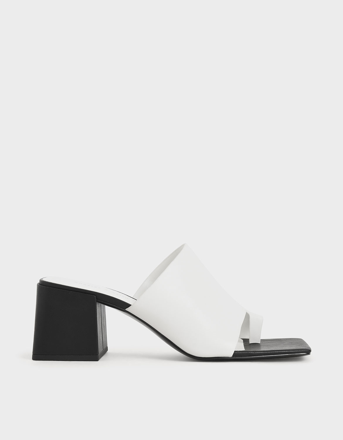 

Toe Loop Chunky Heel Mules, White