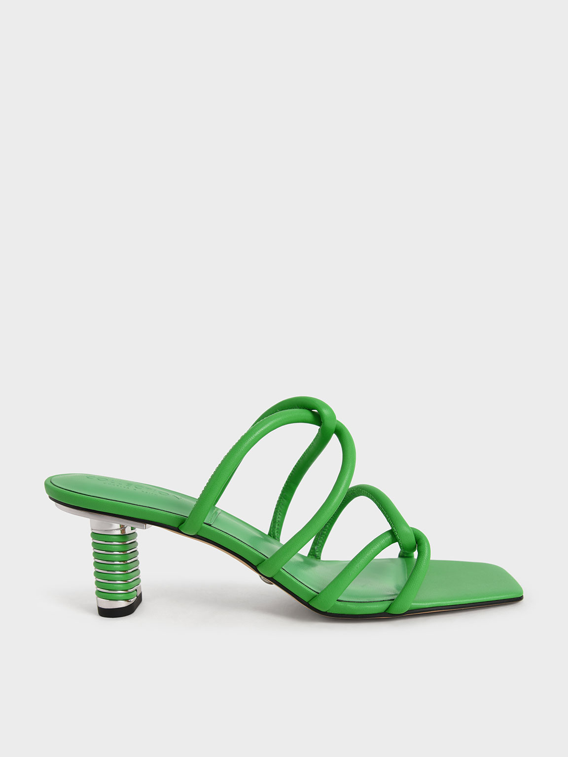 

Leather Tubular Strap Heeled Sandals