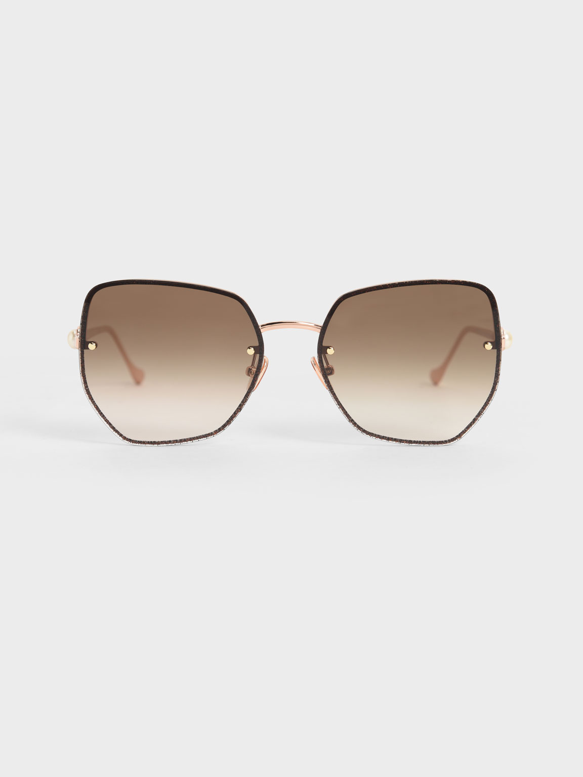 

Embellished Tinted Butterfly Sunglasses, Rose gold