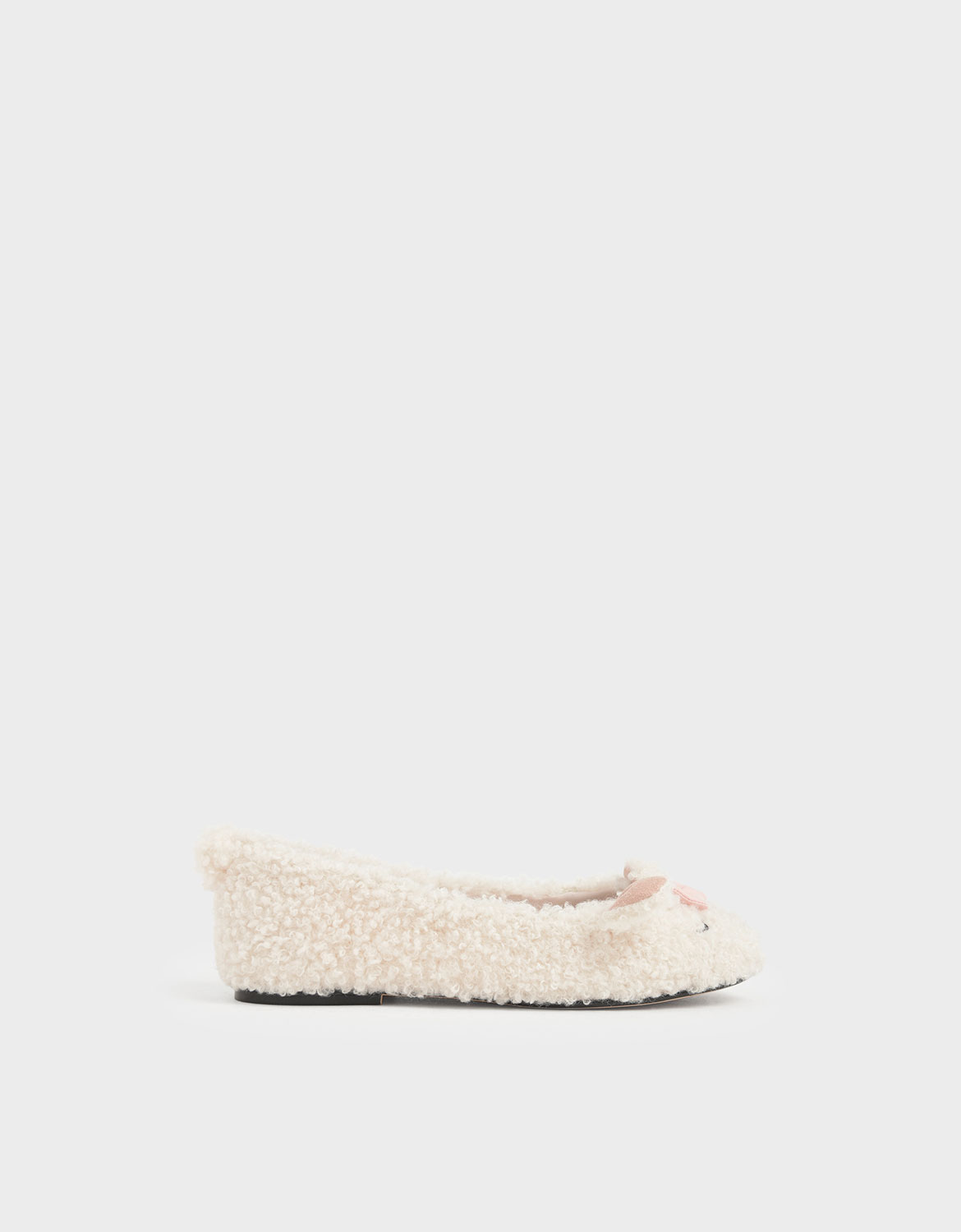 

Girls' Nellie The Lamb Furry Ballerina Flats, Beige