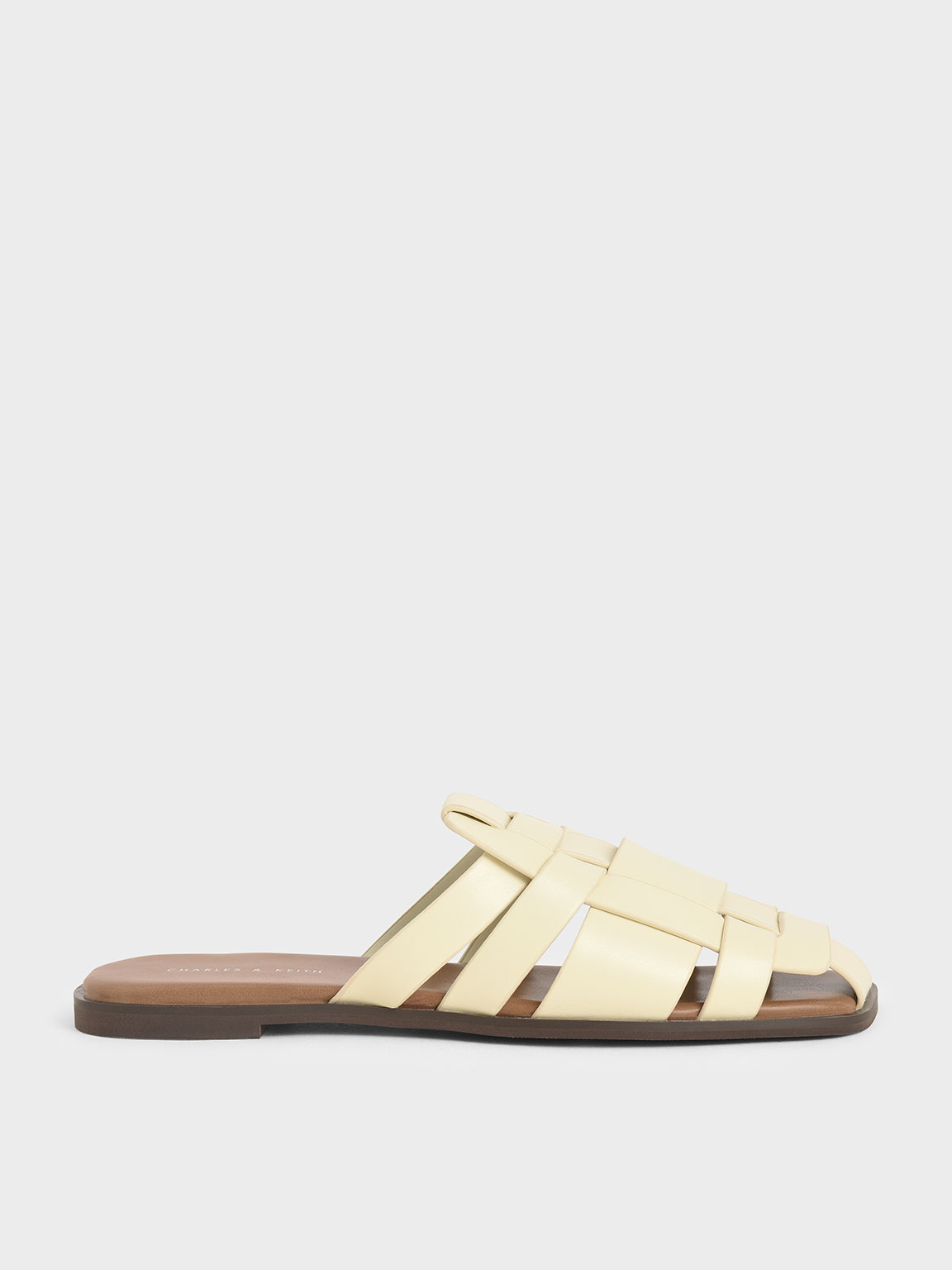 

Woven Flat Mules, Chalk