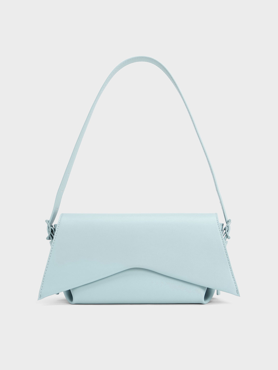 Charles & Keith Boaz Geometric Front Flap Bag In Blue