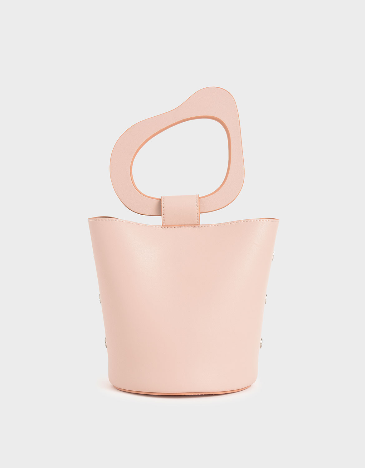 

Sculptural Handle Bucket Bag, Pink
