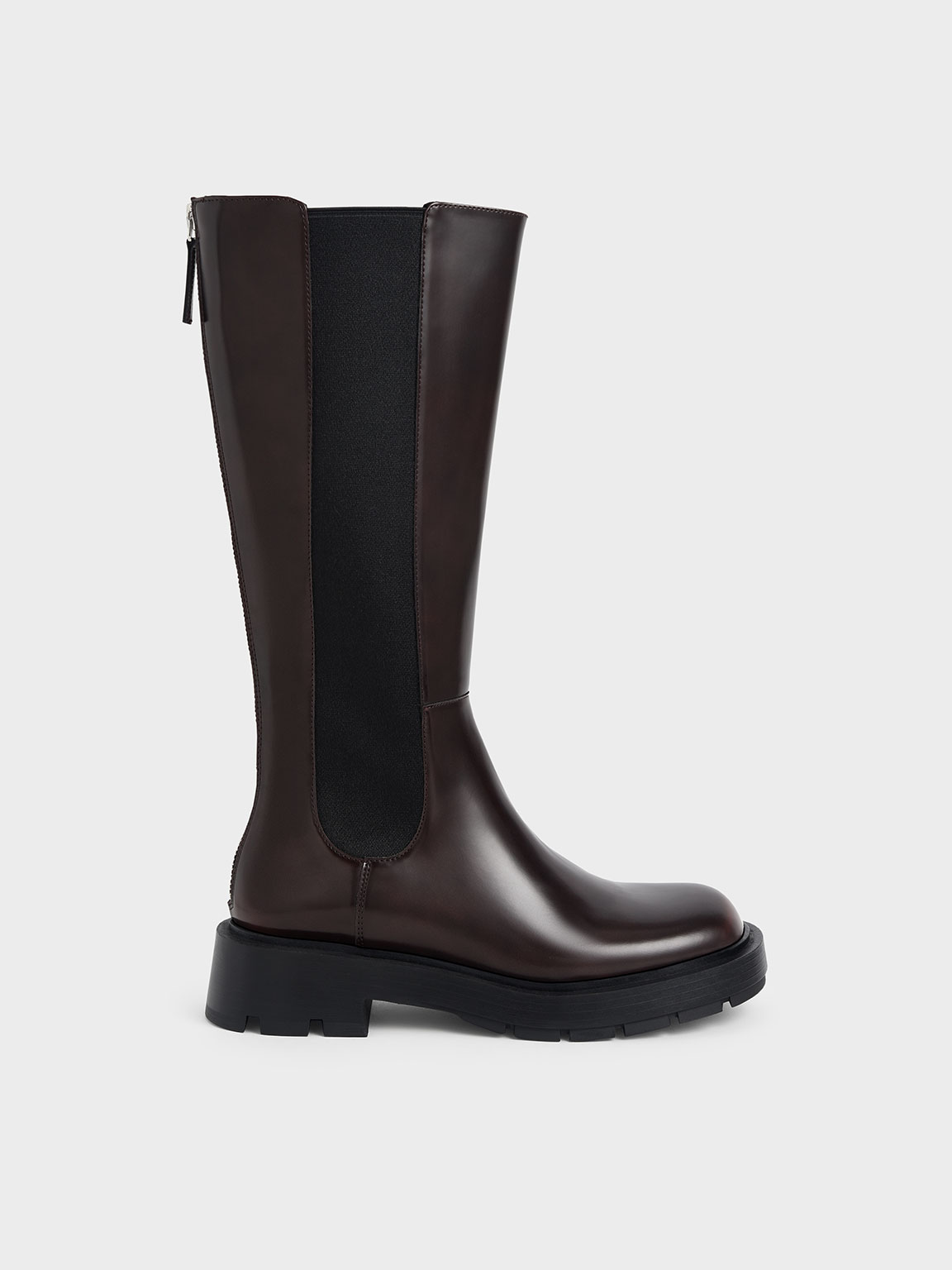 Zip-Up Chelsea Knee Boots