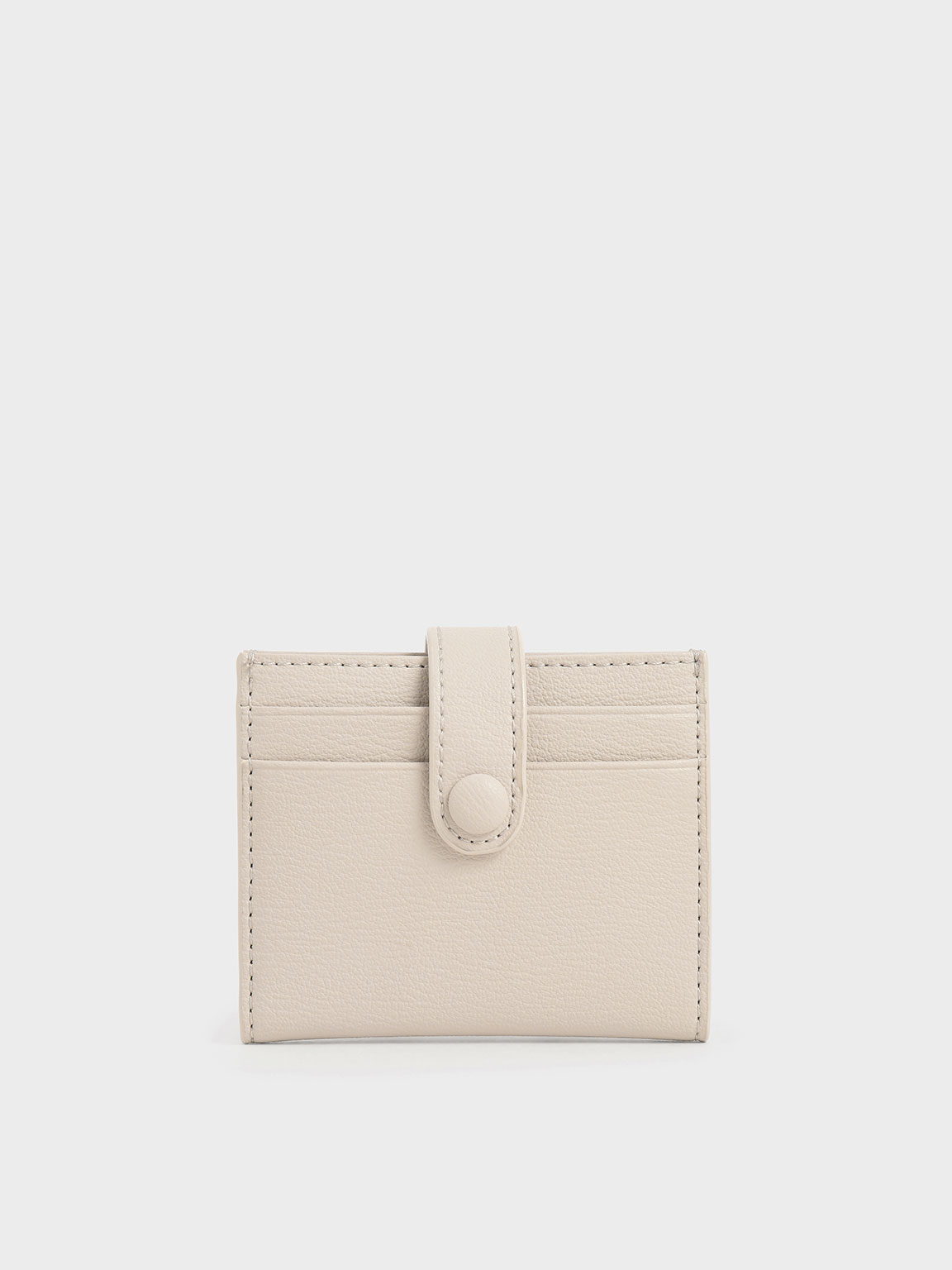 

Snap Button Card Holder, Ivory