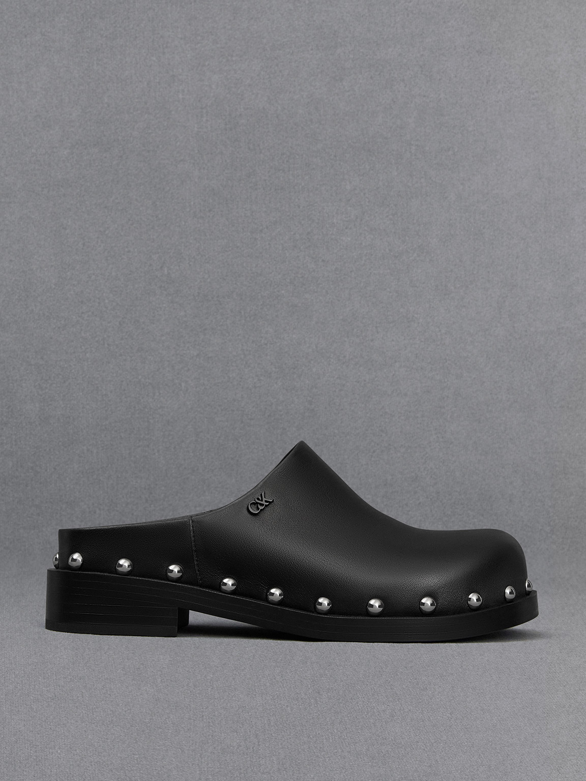 Leather Studded Clogs