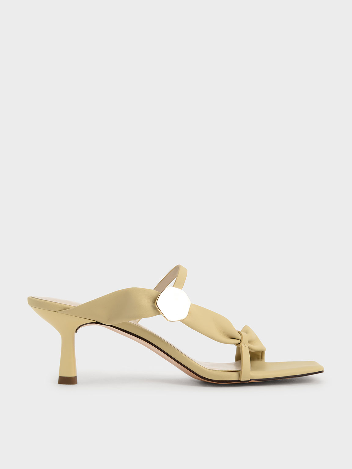 

Embellished Puffy Strap Mules