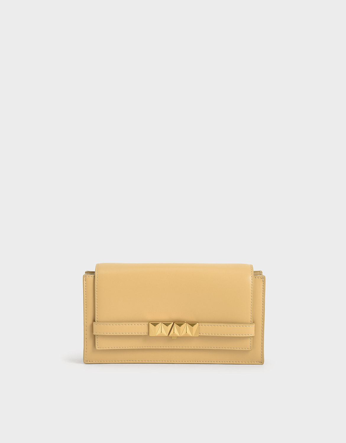 

Metallic Push-Lock Wallet, Yellow