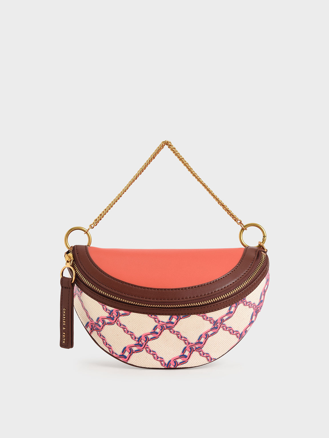 

Half-Moon Canvas Crossbody Bag, Multi