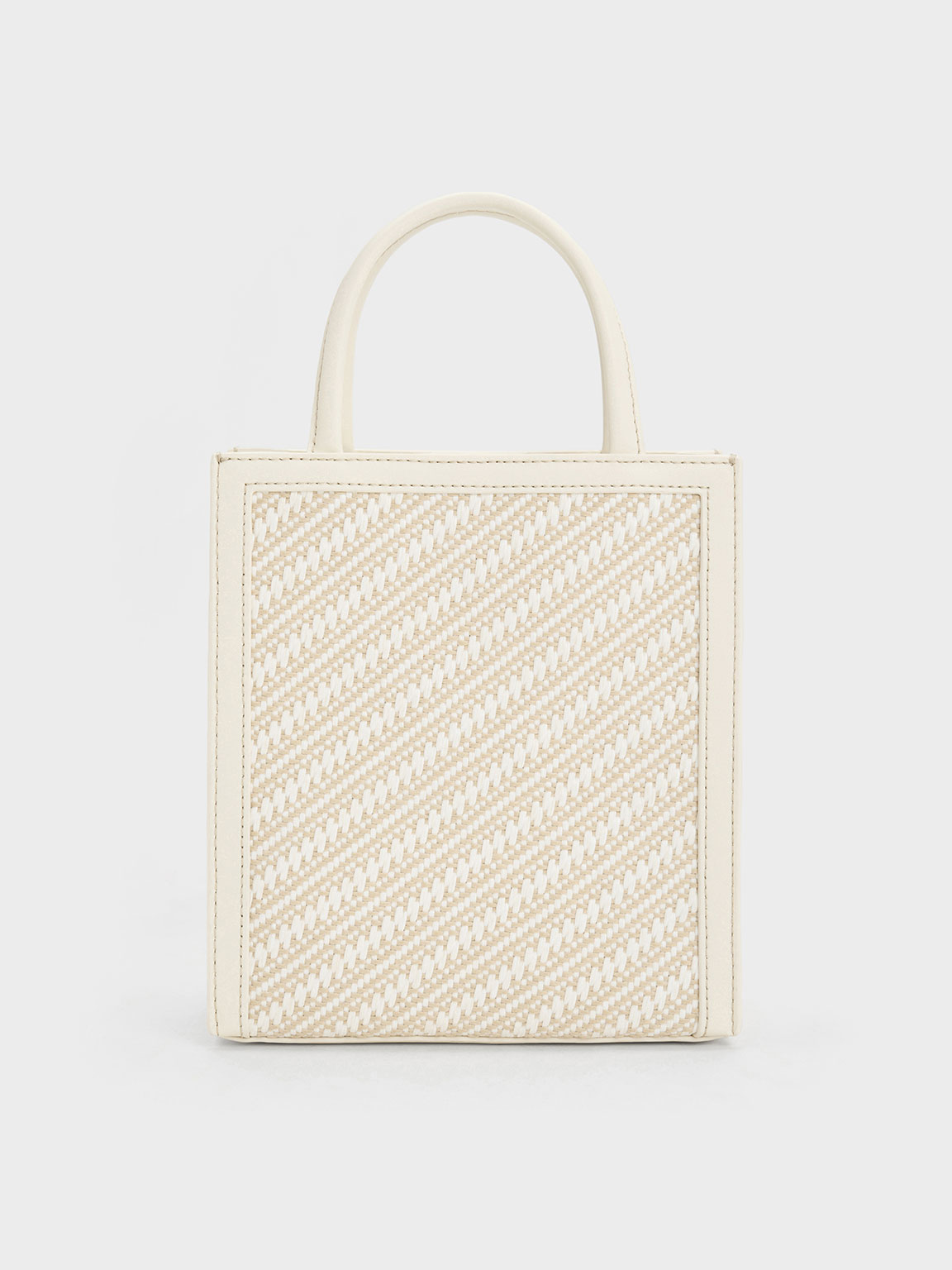 Charles & Keith Woven Double Handle Tote Bag In Multi