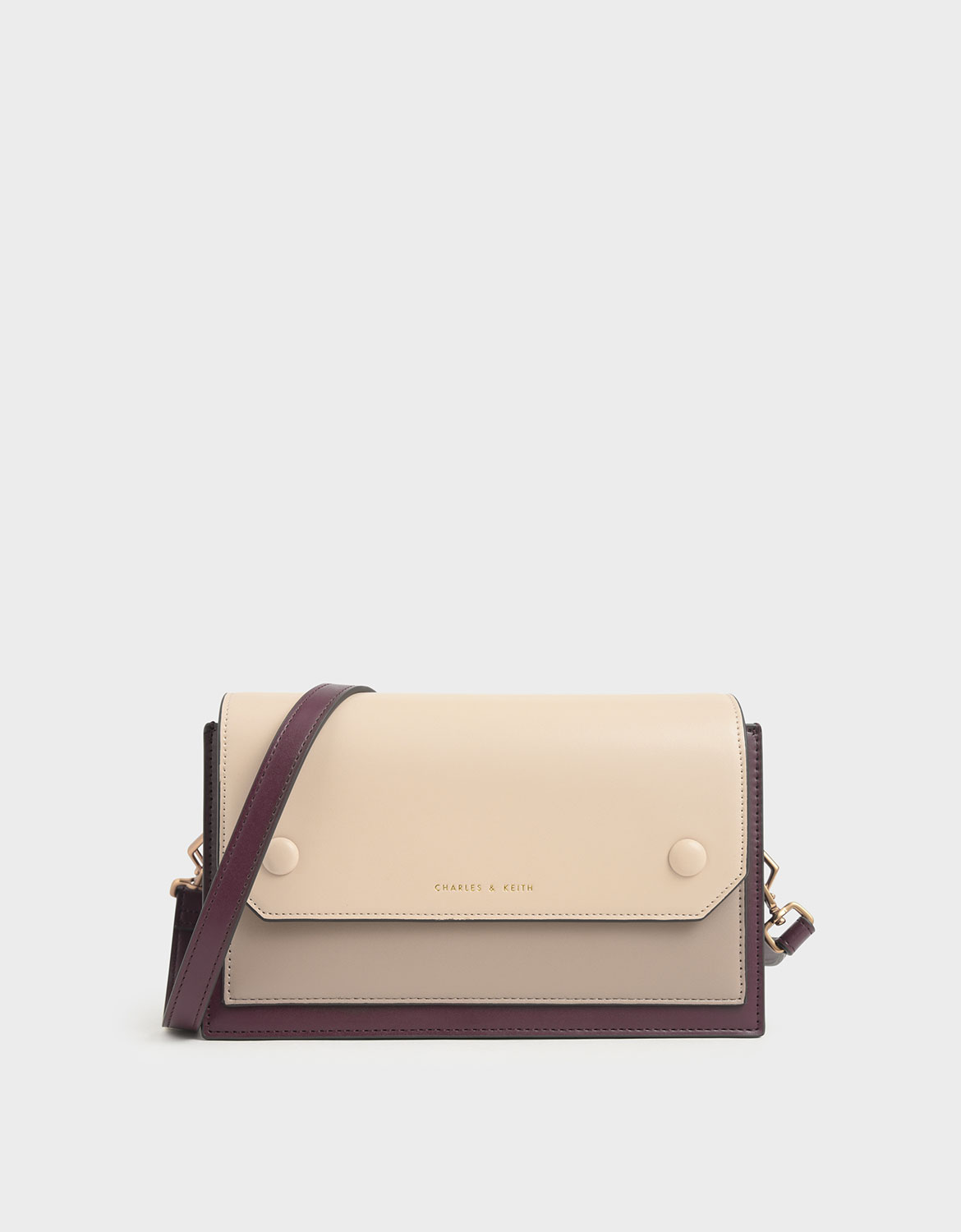 

Two-Tone Mini Clutch Bag, Burgundy