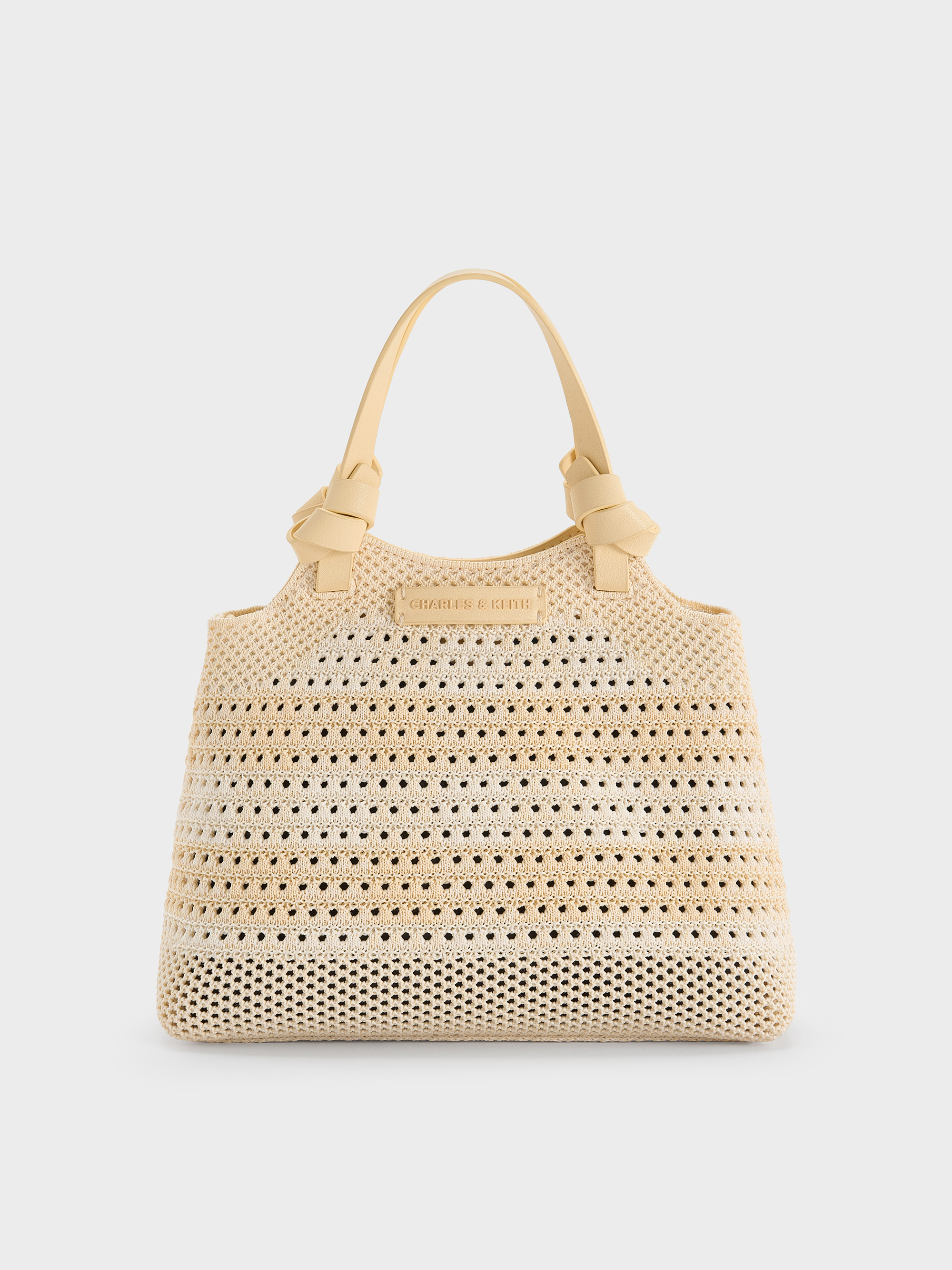 Charles & Keith - Ida Checkered Knotted Handle Tote Bag