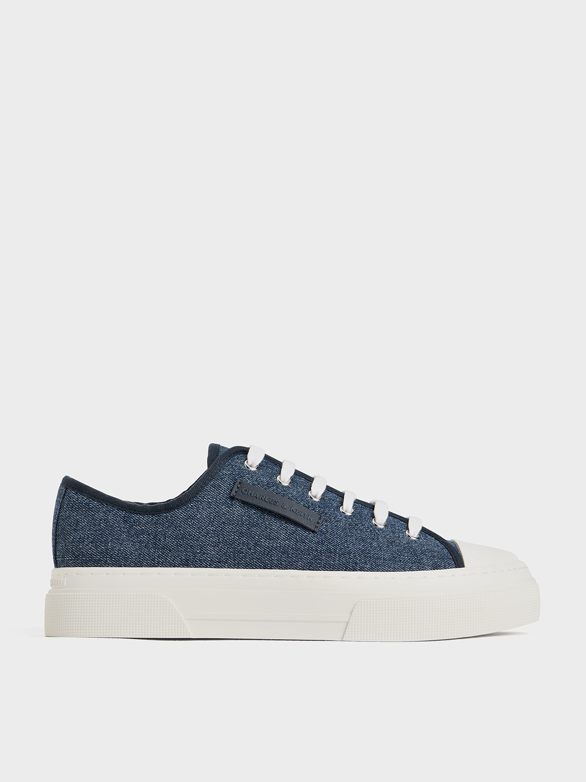 Charles & Keith - Kay Denim Low-Top Sneakers