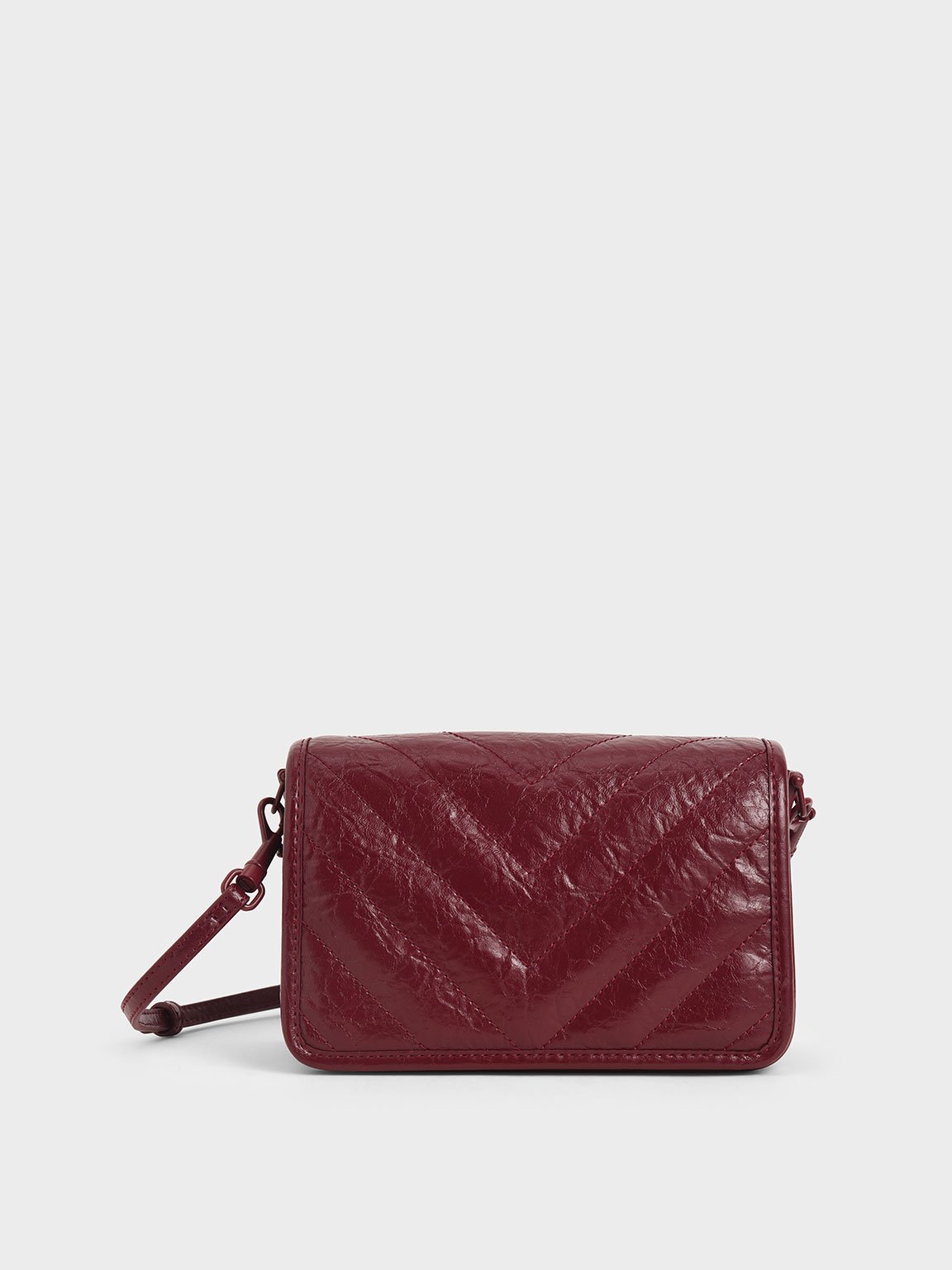 

Quilted Patent Crossbody Bag, Burgundy